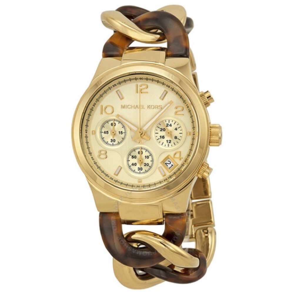 Michael Kors Chain Link Acrylic Gold-Tone Watch